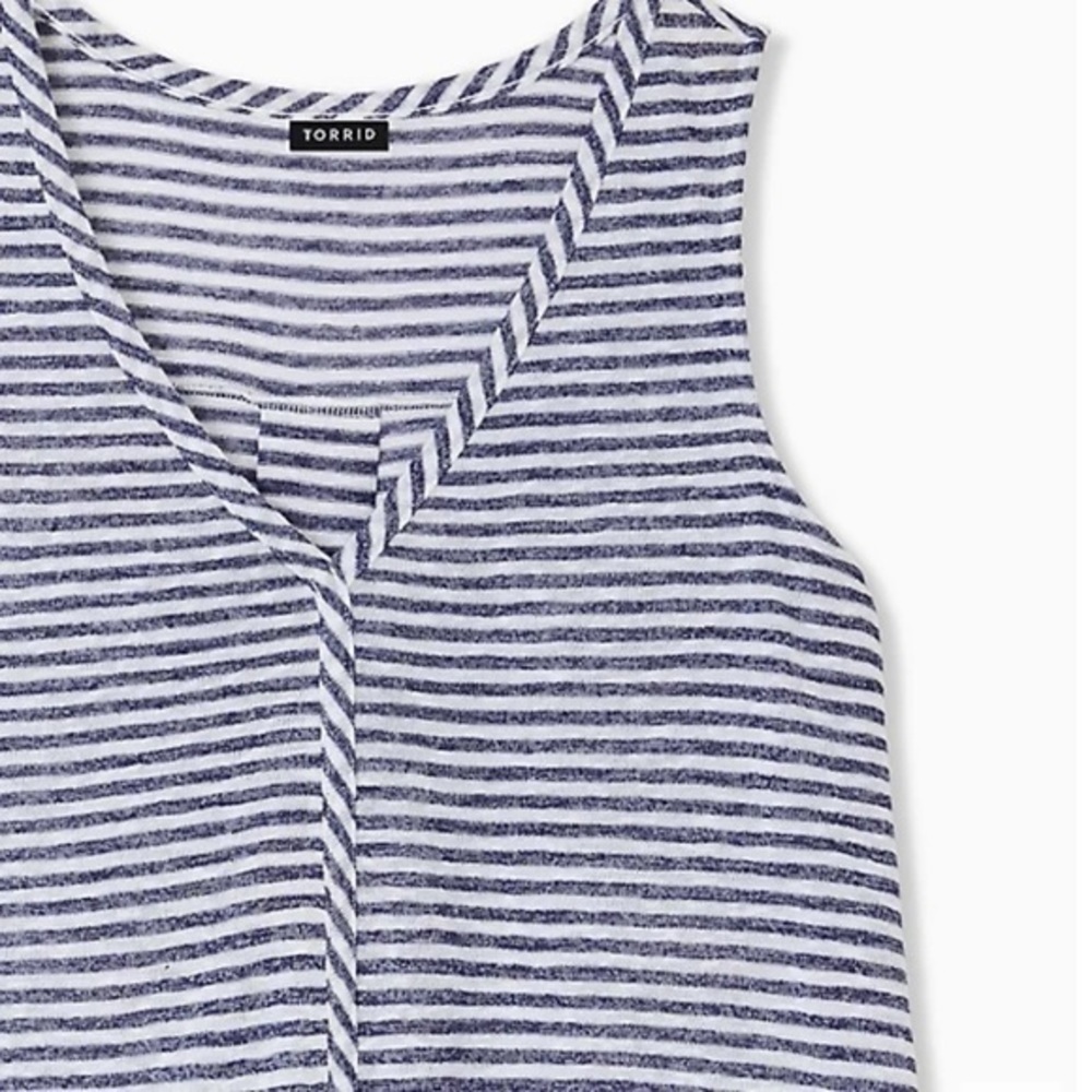 TORRID NAVY STRIPE JERSEY SWING TANK - Picture 5 of 5
